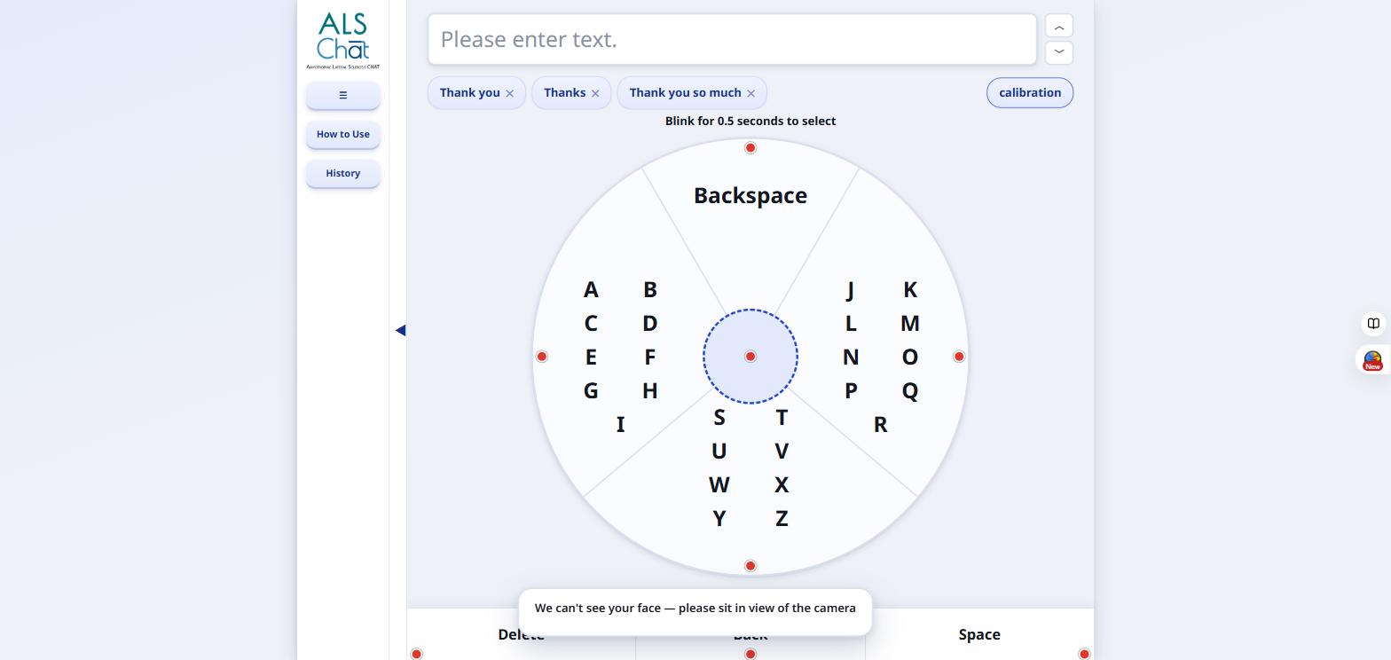 لوحة الوضع التلقائي كاملة مقسّمة إلى أربع مناطق: A-I وJ-R وS-Z وBackspace